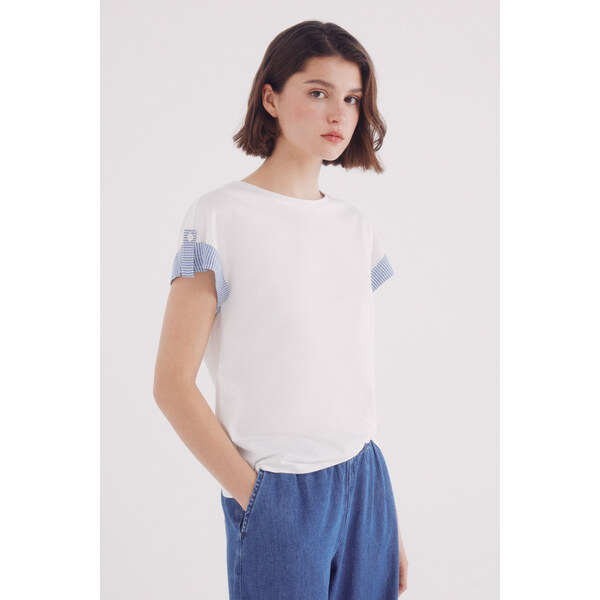 SPRINGFIELD Dámske tričko s vyrolovaným rukávom 63423209