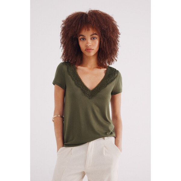 SPRINGFIELD Tričko s háčkovaným detailom 63423212
