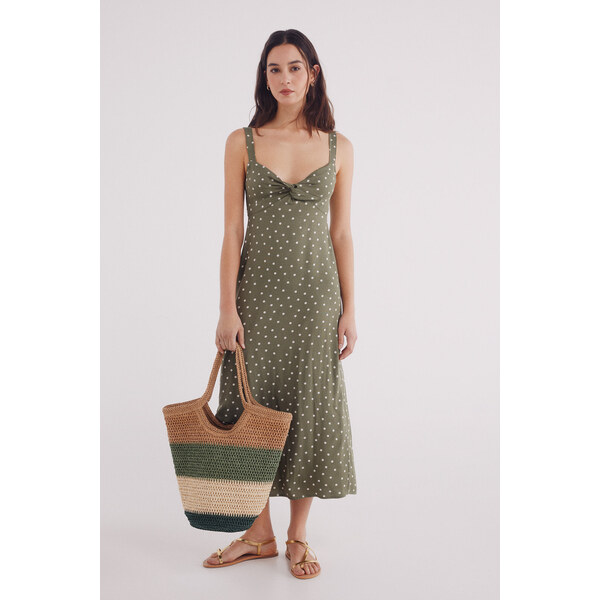 SPRINGFIELD Bodkované midi šaty na ramienka 63423219