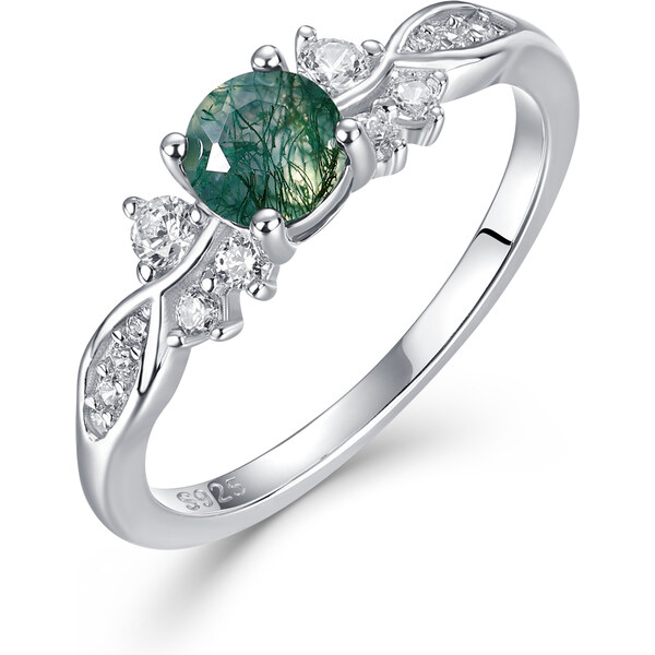 Olivie Strieborný prsteň MECHOVÝ ACHÁT 9533 64818329