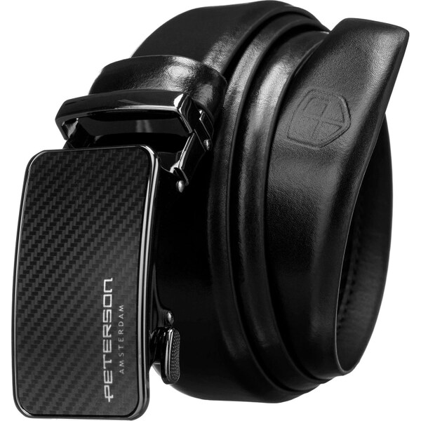 Peterson Pánsky kožený automatický opasok s karbónovým dekórom (KP187) 63424839