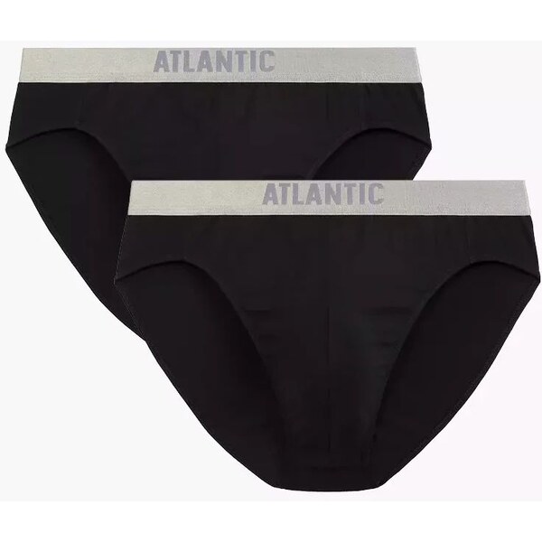 Atlantic Pánske slipy 2 pack 013 black 63425832