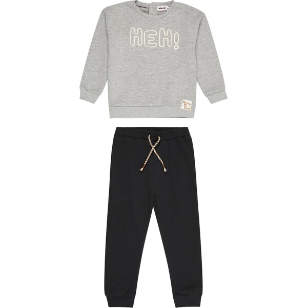 MINOTI Joggingová súprava krémová / sivá melírovaná / čierna 63791489