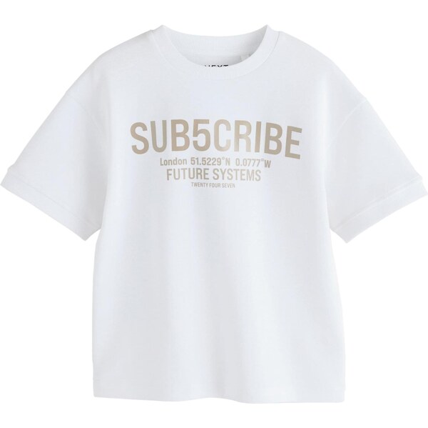 Next Tričko zlatá / biela 64488115