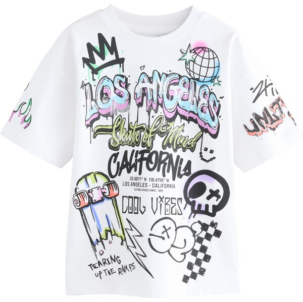 Next Tričko svetlomodrá / kiwi / čierna / biela 64488149