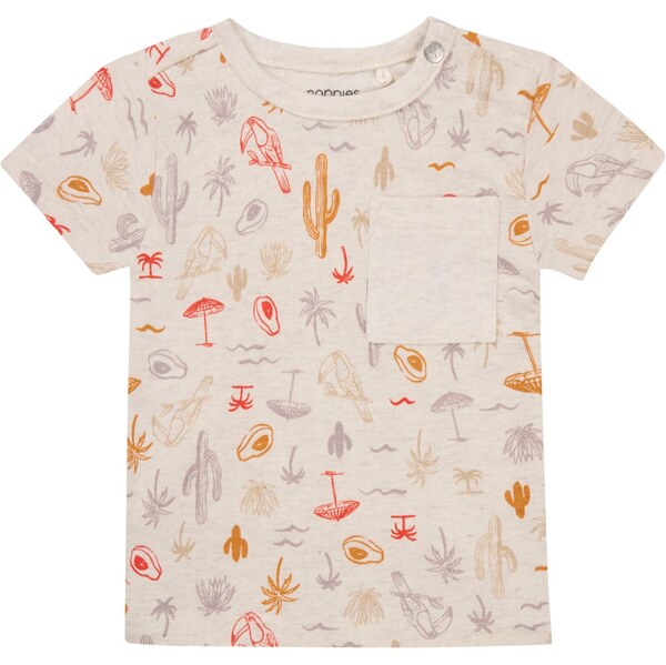 Noppies Tričko Olle béžová melírovaná / sivá / oranžová / červená 66007757