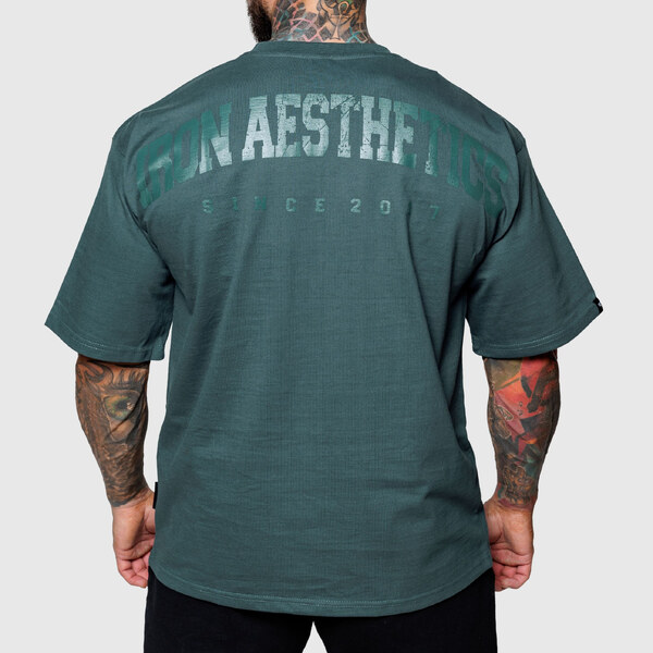 Oversize tričko Iron Aesthetics College, zelené 62348645