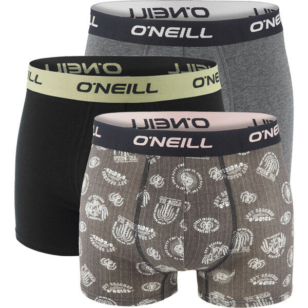 ONEILL - boxerky 3PACK cotton stretch get beached & black combo 63429972