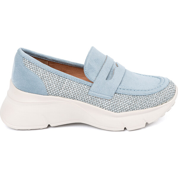 BASIC Svetlomodré dámske nazúvacie tenisky na hrubej podrážke T621P-BL 63430062