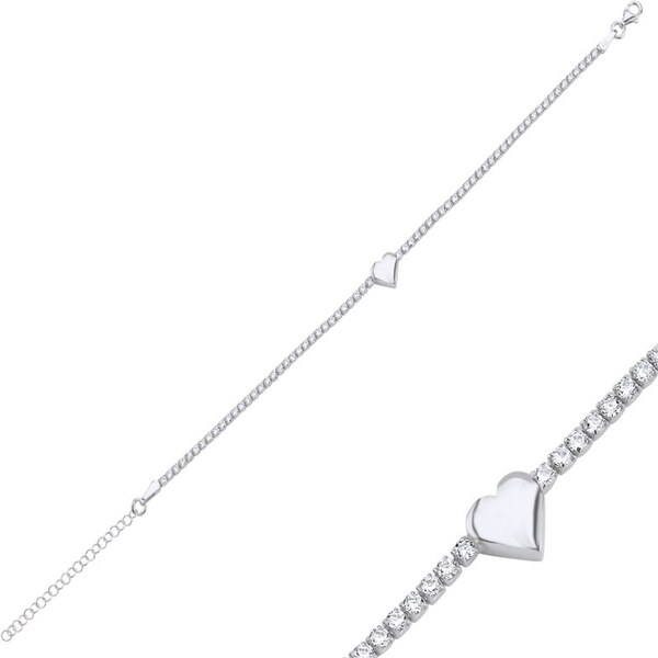 Olivie Stříbrný luxusní náramek SRDCE 9540 64818335