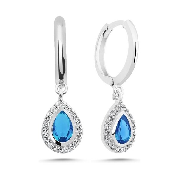 Olivie Stříbrné náušnice KAPKA AQUAMARINE 9542 65048850