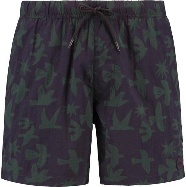 Shiwi Plavecké šortky Nick tmavozelená / baklažánová 63430945