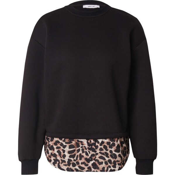 ABOUT YOU Mikina Presley béžová / hnedá / čierna 66007906