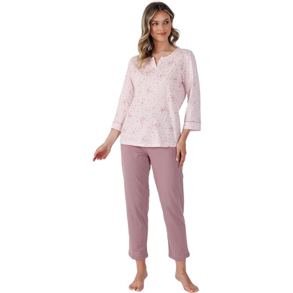M-Max Dámske bavlnené pyžamo Timea, Farba púdrová ružová 63434021