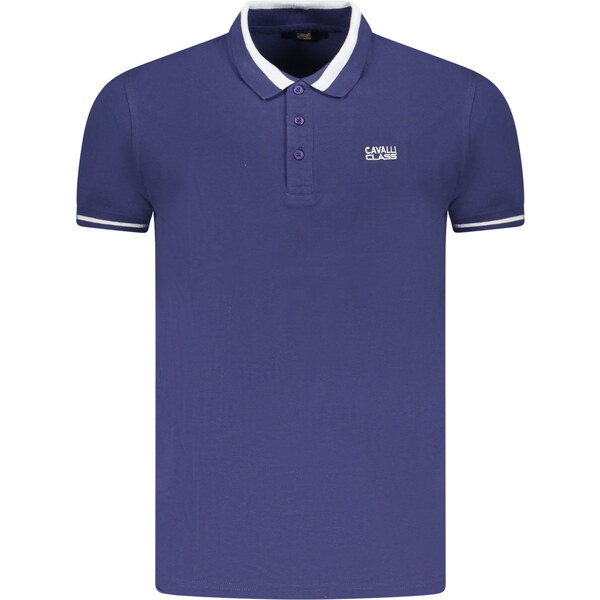 Pánske modré polo tričko Cavalli Class 64708181