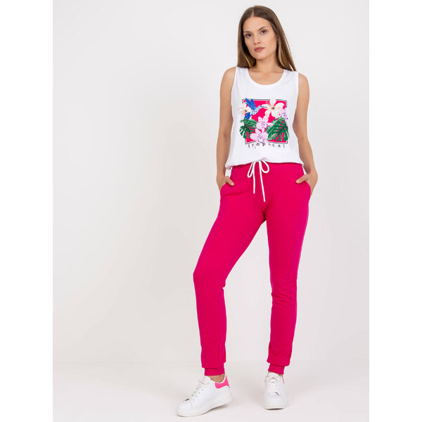 RELEVANCE Ružovo-biely komplet teplákov a topu RV-KMPL-7962.11-white 57950447