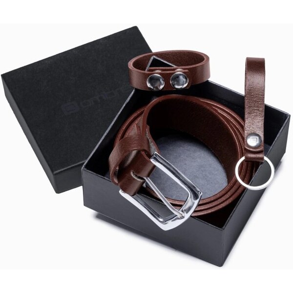 Ombre Clothing Sada pánskych doplnkov v hnedom farebnom prevedení a654 63440024