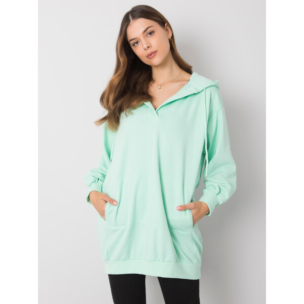 BASIC Mintova dámska dlhšia mikina EM-BL-ES-21-528.12X-mint 24087854