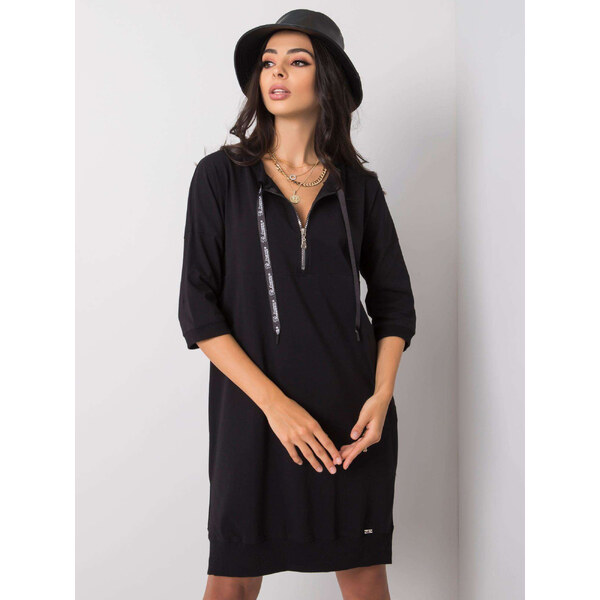 RELEVANCE Čierne dámske mikinové šaty RV-SK-6273.47P-black 57947598