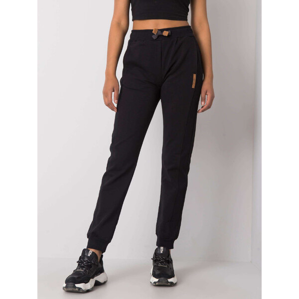 RELEVANCE Čierne dámske tepláky s logom RV-DR-6449.23P-black 57947611