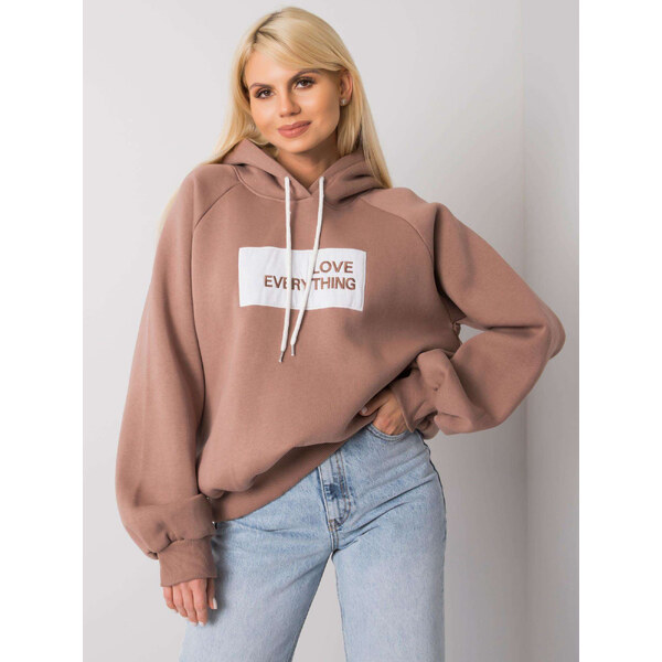 BASIC Svetlo hnedá dámska mikina s nápisom EM-BL-651 / 2.41X-brown 27189653
