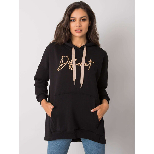 RELEVANCE Čierna dámska oversize mikina s nápisom RV-BL-7096.37P-black 57948252
