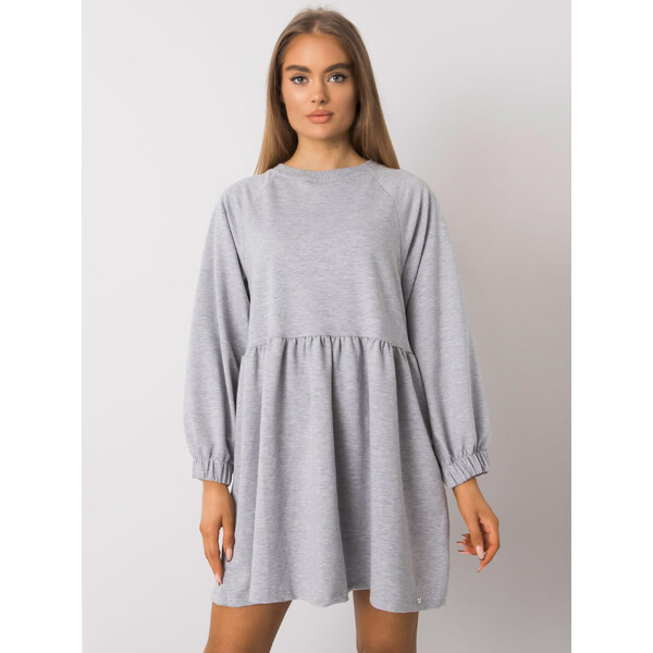 BASIC FEEL GOOD Svetlo šedé dámske riasené šaty RV-SK-7247.15P-gray 27920875
