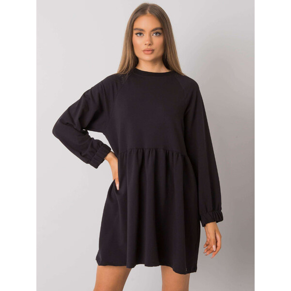 BASIC FEEL GOOD Čierne mini mikinové šaty s dlhými rukávmi RV-SK-7247 28057946