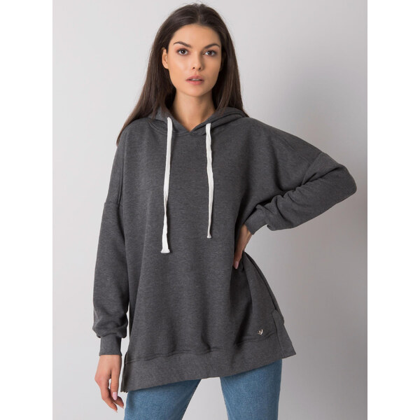 BASIC FEEL GOOD Tmavosivá dámska mikina s kapucňou RV-BL-7190.38X-dark 28083810