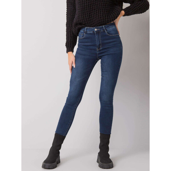 BASIC Tmavomodré dámske skinny džínsy NM-SP-L71.15-dark blue 28166355