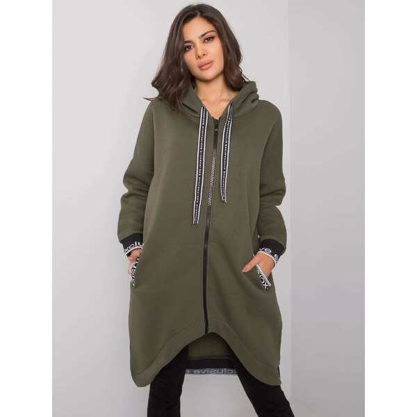 RELEVANCE Khaki dámska dlhá mikina na zips RV-BL-6832.10-khaki 57948538