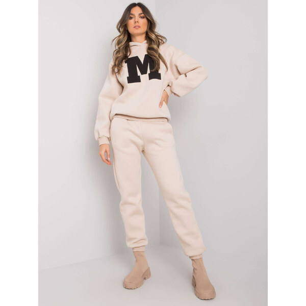 BASIC Béžová dámska tepláková súprava s písmenom EM-KMPL-668.72-beige 28981451