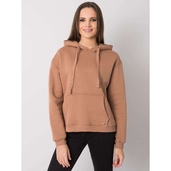 BASIC FEEL GOOD Svetlohnedá dámska mikina s kapucňou RV-BL-7306.41 29265495