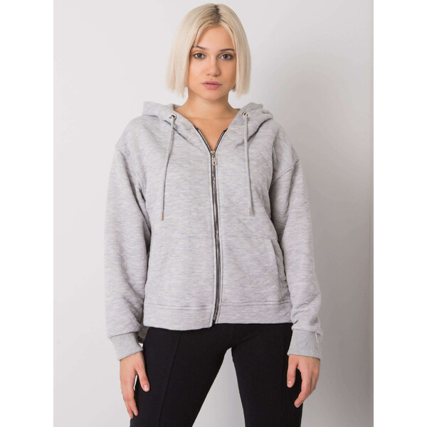 BASIC FEEL GOOD Svetlosivá dámska mikina na zips s kapucňou RV-BL-7451 29317707