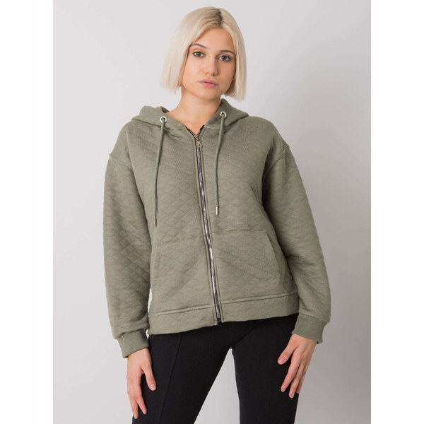 BASIC FEEL GOOD Khaki dámska mikina na zips s kapucňou RV-BL-7451.23 29317724