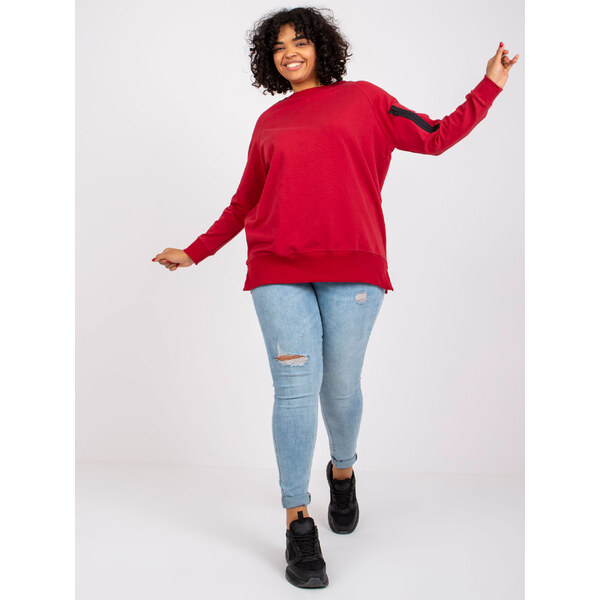 RELEVANCE Vínová mikina Parma s nápisom na rukáve -RV-TU-7158.76P 57949413