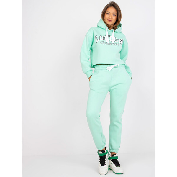 BASIC Mintová teplákovka Laraina s nápisom London EM-KMPL-720.01-mint 31742717