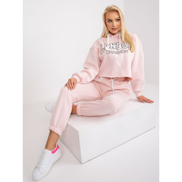 BASIC Svetloružová teplákovka Laraina s nápisom London -EM-KMPL-720.01 31742716