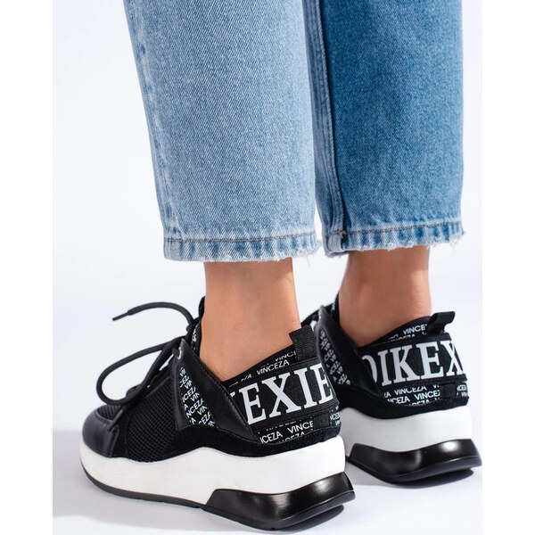 BASIC ČIERNE MÓDNE SNEAKERSY 22-10726B 31852432