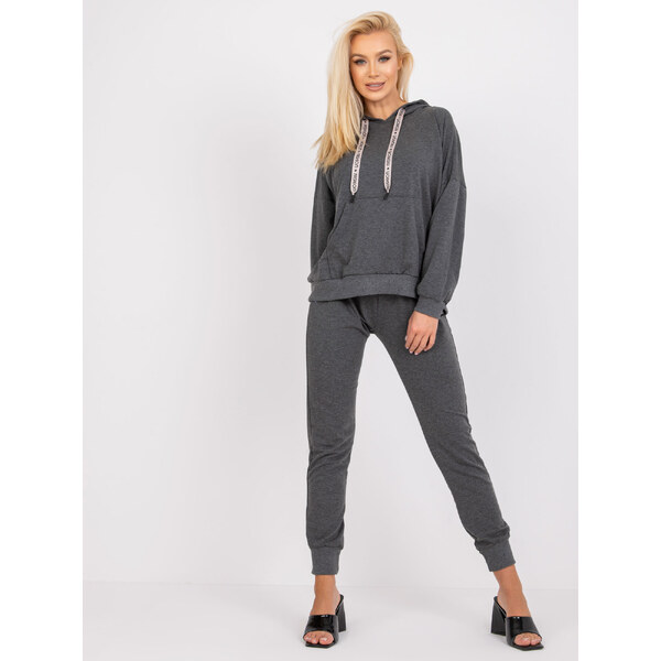 RELEVANCE Tmavosivá teplákovka Alejandra s voľnou mikinou RV-KMPL-7519 57949754