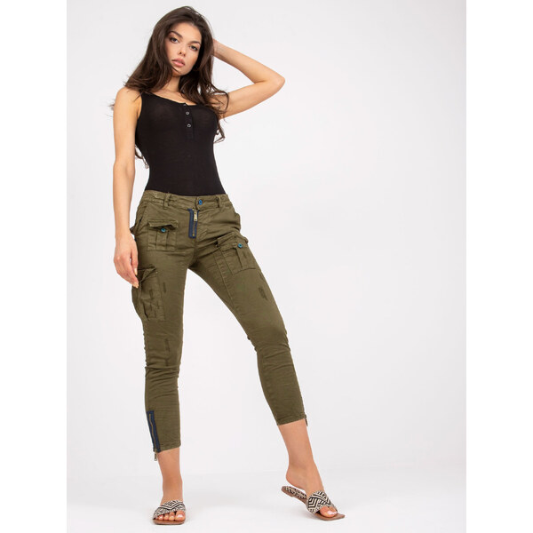 BASIC Khaki nohavice s vreckami -EM-SP-DY218.85-kaki 33971000