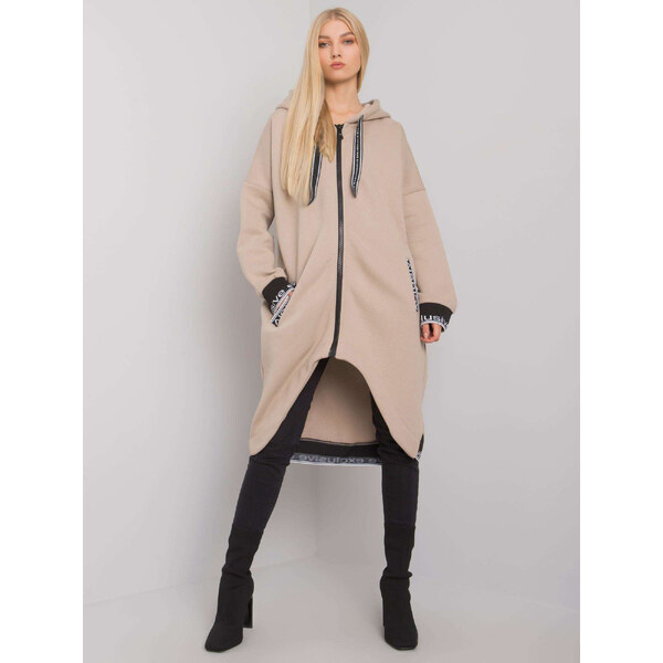 RELEVANCE Béžová dámska dlhá mikina na zips RV-BL-6832.10-beige 57950949