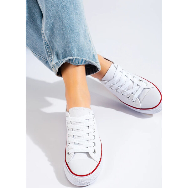 BASIC BIELE KLASICKÉ PLÁTENÉ TENISKY 119-2W 33971912