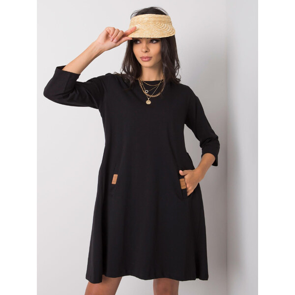 RELEVANCE Čierne dámske voľné šaty RV-SK-6274.36P-black 57951410