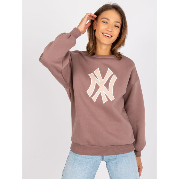 BASIC Hnedá mikina Auriane s potlačou znaku -EM-BL-617-2.09-brown 61186608