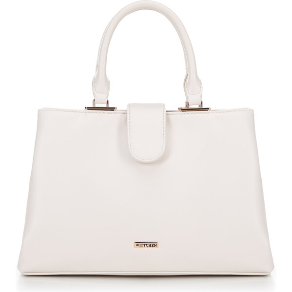 Wittchen Dámska aktovka z imitácie kože s dvoma priehradkami, krémová 66066838