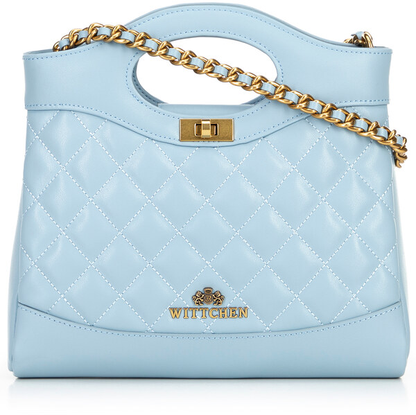 Wittchen Prešívané kožené mini puzdro na retiazke, modré 100-4E-230-N 66066812