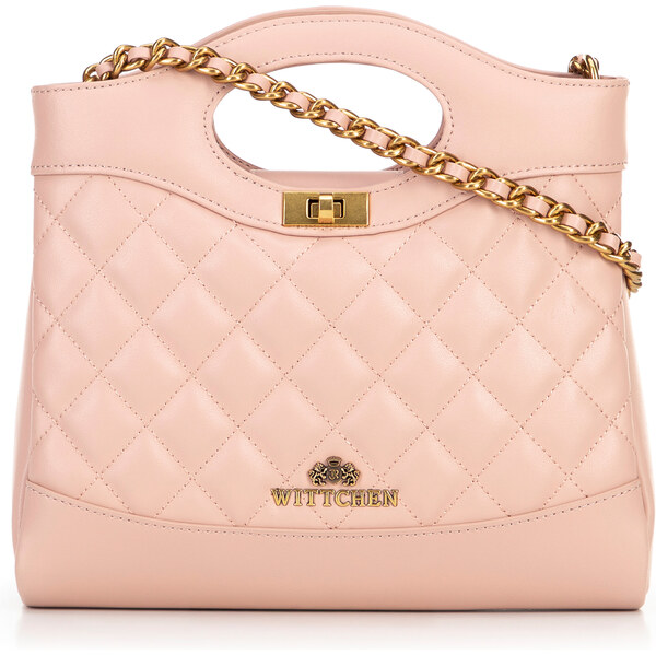 Wittchen Prešívané kožené mini puzdro na retiazke, ružové 100-4E-230-P 66066813