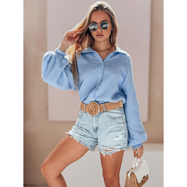 DStreet Dámske rifľové kraťasy s pásom 64681029