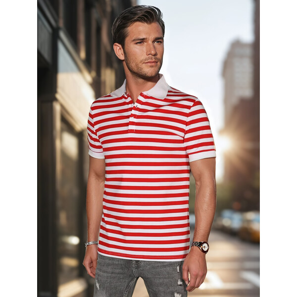 DStreet Pánska pruhovaná polo košeľa 64681216